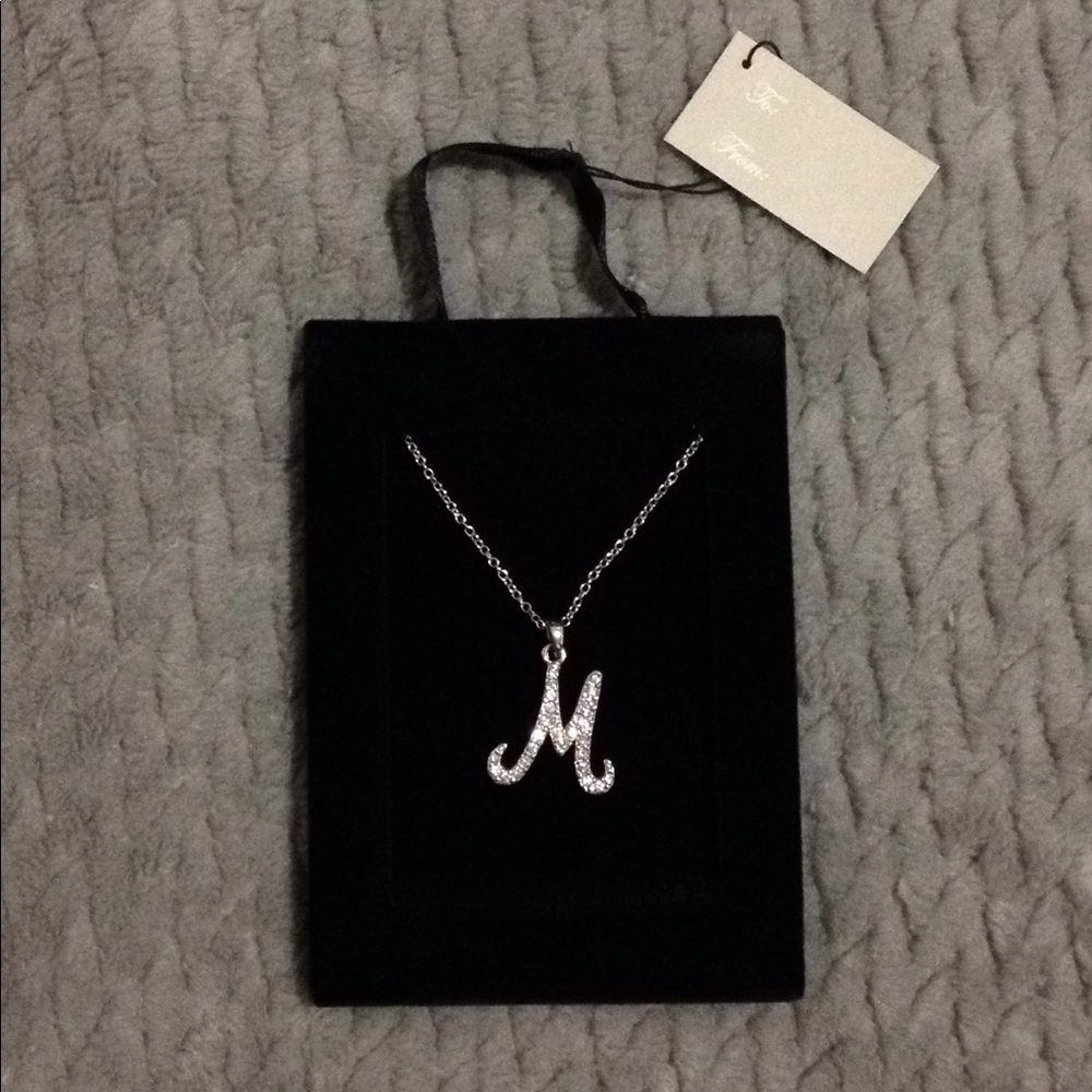 Silver Diamond Letter Necklace